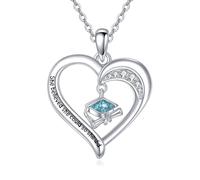 VONALA Graduation Necklaces for Her 925 Sterling Silver Heart Turquoise Graduation Pendant Necklace Bachelor's Hat Pendant 2025 High School Senior College Gifts for Women Girls