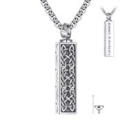 VONALA Iish Celtic Knot Urn for Ashes Necklace 925 Sterling Silver-Always in My Heart Celtic Jewelry Gifts for Men Women