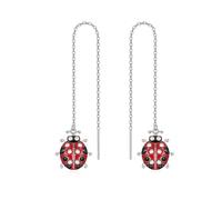 VONALA Ladybug 925 Sterling Silver Earrings for Women, Dangle Pendant Jewelry Silver Earrings Wire Gift with Box for Birthday, Anniversary