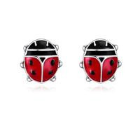 VONALA Ladybug Earrings 925 Sterling Silver Red Ladybug Stud Earrings Insect Jewelry Lucky Gifts for Women Girls Daughter