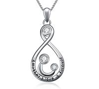 VONALA Mum Gifts, Sterling Silver A Mother's Love is Forever Necklace, Mum Birthday Gifts, Jewellery