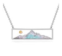 VONALA Mustard Seed Necklace 925 Sterling Silver 14K White Gold Plated Mountain Mustard Seed Jewelry Faith Move Mountains Necklace Faith Jewelry for Women Men