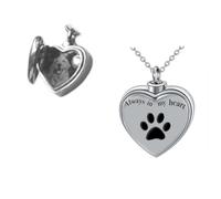 VONALA Pet Urn Necklace 925 Sterling Silver Pet Memorial Gift with Photo Inside Dog/Cat Cremation Jewellery Keepsake Heart-Shaped Pendant Urn Necklaces for Dog Cat Lover Women Men
