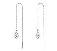VONALA Threader Earrings 925 Sterling Silver CZ Droplet Chain Earrings Thread Earrings Teardrop Dangle Dangling Earrings for Women Girls