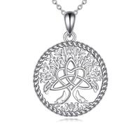 VONALA Tree of life Necklace Celtic Knot Tree of life Necklace Sterling Silver 14K White Gold Plated for Women Men