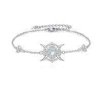 VONALA Witches Knot Triple Moon Bracelet 925 Sterling Silver Original Amuleto Witch Knot Bracelet Moonstone Jewellery Gifts for Women
