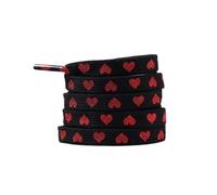 VONCYKI 3Pairs Flat Love Heart Shoelaces For Women's Men's Sneakers Suitable Fo High Canvas Shoe Laces Sport Shoelace For Shoes(Black Love Heart,160cm)