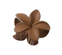 VONCYKI 3PCS Beautiful And Fashion Large Size 8CM Plumeria Flower 13CM Square Matte Clip Hairpin Headdress Hair Accessories For Women(Frosted Dark Brown)