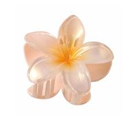 VONCYKI 4PCS 8cm Large Size Pearlescent Sweet Gradient Acrylic Plumeria Flower HairpinHairpin Hair Accessory For Women(Orange)