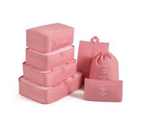 VONCYKI 7-Piece Travel Storage Bag, Portable Bag, Trendy Bag, Folding, Storage, Handbag, Packaging Box Set, Convenient for Travel(Powdered,1PCS)