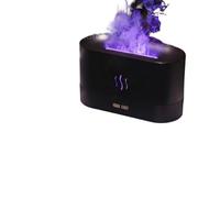 VONCYKI Diffuser Air Humidifier Ultrasonic Cool Mist Maker Fogger Led Essential Oil Flame Lamp Difusor (Black Pro)