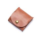 VONCYKI Portable Genuine Leather Coin Purse Vintage Design Individuation Earbuds Earphone Holder Pouch for Women Men Mini Wallet(Bean Paste Color,2PCS)