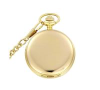 VONCYKI Silver Smooth Quartz Pocket Watch Mens Womens Necklace Clock Metal Stainless Steel Watches Pendant with Short Chain Gifts(Gold)
