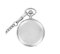 VONCYKI Silver Smooth Quartz Pocket Watch Mens Womens Necklace Clock Metal Stainless Steel Watches Pendant with Short Chain Gifts(Silver)