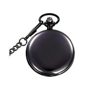 VONCYKI Silver Smooth Quartz Pocket Watch Mens Womens Necklace Clock Metal Stainless Steel Watches Pendant with Short Chain Gifts(Black)