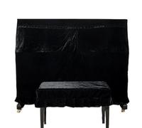 VONCYKI Soft Velvet Decorated Piano Cover Macrame Hand Wash Practical Home With Cover Dust-Proof Protective Anti-scratch(Black)