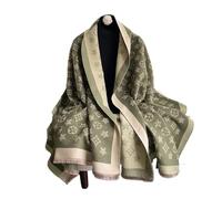 VONCYKI Winter Double Sided Scarf Women's Double-sided Shawl Imitation Cashmere Retro Foreign Style All-match(Green)