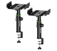 Vondynote Set of 2 Dual Side Clamping Studio Monitor Stands Short Desktop Clamp Speaker Stands Height Adjustable Extendable Top Plate Mounted by Screws