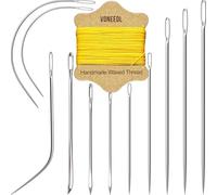 VONEEDL Upholstery Repair Kit: Waxed Sewing Thread (Yellow Color) & Heavy Duty Needles (11 PCS) for Leather, Canvas & Quilting Thread