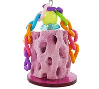 VONGLYHOO Bird Beak Grinding Stone Chew Treats for Bird Parrot Beak Trimmer Hanging Mineral Rock Toy for Budgy Random Color Beak Trimmer for Birds Bird Chew Toys Beak Calcium Stone