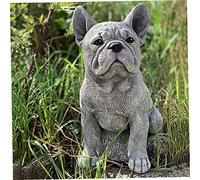 VONGLYHOO Bulldog Resin Statue, Animal French Bulldog Ornament French Garden Bulldog Statue Garden Dog Statue, Lawn Resin Dog Statue, Outdoor Interior Decoration, Dog Statue, Dog Lover Memorial Gift.