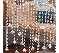 VONGLYHOO Crystal Acrylic Gems Bead Strands, Clear Diamond Chain, Acrylic Crystal Beads Curtain for Wedding Birthday Party Decorations