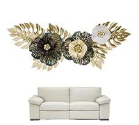 VONGLYHOO Metal Leaf Wall Art: Iron Flower Wall Sculpture - Modern Hollow Design, Living Room Wall Hanging, Gold Decor