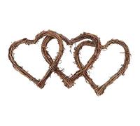 VONGLYHOO Natural Rattan Heart Wreath, 15CM 3PCS, Rustic Wicker Wall Decor for Wedding, Party, Home & Garden Decoration