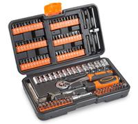 VonHaus 130pc Socket & Bit Set with 72-Teeth Ratchet Handle in Dark Grey VonHaus Dark Grey