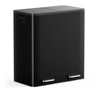 VonHaus 2 Compartment 60L Waste & Recycling Kitchen Bin (2 x 30L) in Black VonHaus Black