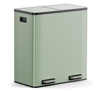 VonHaus 2 Compartment 60L Waste & Recycling Kitchen Bin (2 x 30L) in Pale Green VonHaus Pale Green