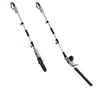 750W Extendable 2.4m Reach 2 in 1 Chainsaw And Edge Trimmer VonHaus Grey One Size