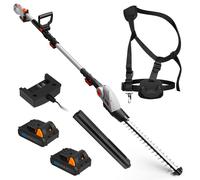 VonHaus 2 x 20V Battery Pole Hedge Trimmer Cordless in Grey VonHaus Grey