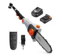 VonHaus Pole Chainsaw Cordless - Long Reach Telescopic Extendable Cutter for Trees, Logs, Branches, Hedges - 20V Battery, Charger, Shoulder Strap, 180mm Cutting Width, 8 Inch Saw Length
