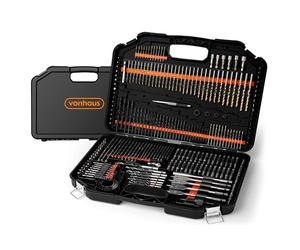 VonHaus 246pc Combination Drill Bit Set - Includes HSS Titanium Twist Drill bits, Masonry Drill Bits, Wood Drill Bits, Screwdriver Bits & More in Storage Case - for Metal, Masonry, Wood & Plastics