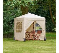 VonHaus 2m Ivory Heavy Duty Pop Up Gazebo with Sides for Garden in Beige VonHaus Beige