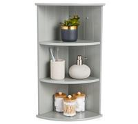 VonHaus 3 Tier Wall Mounted Bathroom Corner Shelf Unit in Grey VonHaus Grey