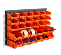 VonHaus 30pc Wall Mount Panel DIY Garage Shelving Organiser Storage Bin Rack Set