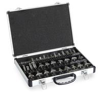 VonHaus 35 Pc Router Bits Set - TCT Tungsten Carbide Tipped Router Bit Accessories Set Kit - 6.35mm (1/4") Shank Fittings - Wood Milling Saw with Aluminium Carry Case, Woodworking Sets for DIY