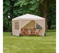VonHaus 3m Ivory Heavy Duty Pop Up Gazebo with Sides for Garden in Beige VonHaus Beige