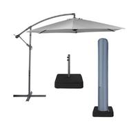 Grey 3m Cantilever Parasol, Base & Cover Set
