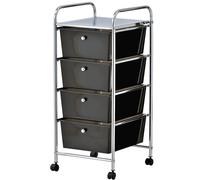 VonHaus 4 Drawer Storage Trolley in Black VonHaus Black