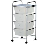 VonHaus 4 Drawer Storage Trolley in White VonHaus White