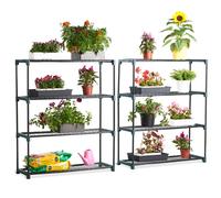 VonHaus 4 Tier Greenhouse Shelving in Green VonHaus Green