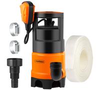 VonHaus Submersible Water Pump with 8m Hose (400W) - Includes Jubilee Clips - Drain Dirty or Clean Water from Pond, Swimming Pool, Hot Tub, Flooded Cellar - with Float Switch & Hose Connector