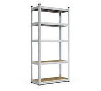 5-Tier Galvanised Steel Shelving Unit - Silver (150 x 70 x 30cm)