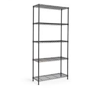 VonHaus 5 Tier Metal Wire Shelving Unit in Black VonHaus Black