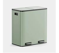 VonHaus 60L Double Pedal Kitchen Recycling Bin Sage Green Soft Close 1013213