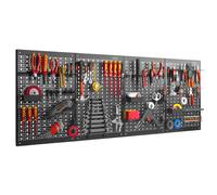 VonHaus 60pc Wall Mounted Garage & Workshop Tool Pegboard in Black | Size: 1600mm x 600mm VonHaus Black 1600mm x 600mm