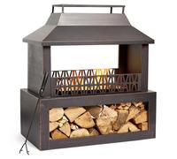 VonHaus 64 x134cm Steel Outdoor Fireplace